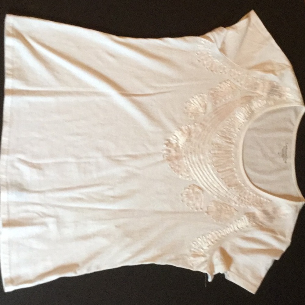 Coldwater Creek White Scoop-Neck Tee NWOT